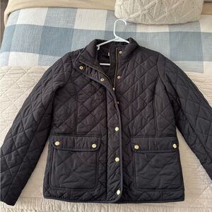 J. Crew Black Quilted Utility Jacket